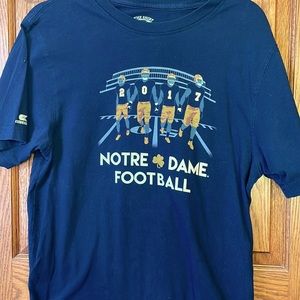 NOTRE DAME football t shirt S M mens Navy Blue cotton collector item 2017